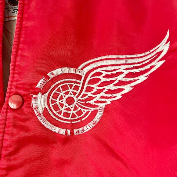 Vintage Retro NHL Detroit Red Wings Satin Starter Jacket Men’s Medium - Picture 3 of 5